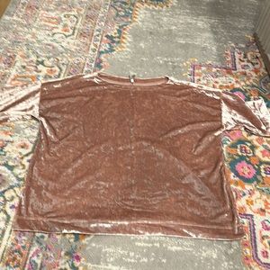 Mono B Women’s Boxy Velvet Tee with Boatneck